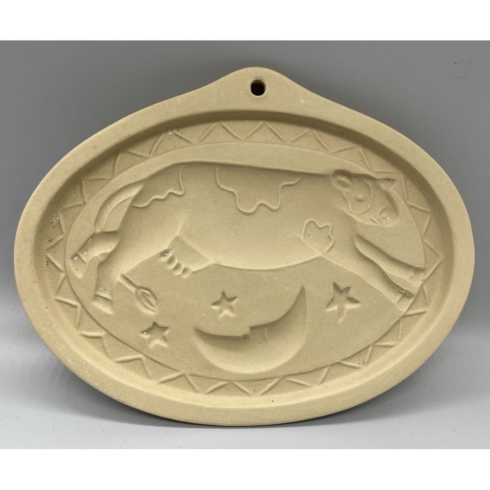 Vintage BROWN BAG COOKIE ART MOLD Cow Jumping Over the Moon 1993 HILL DESIGN